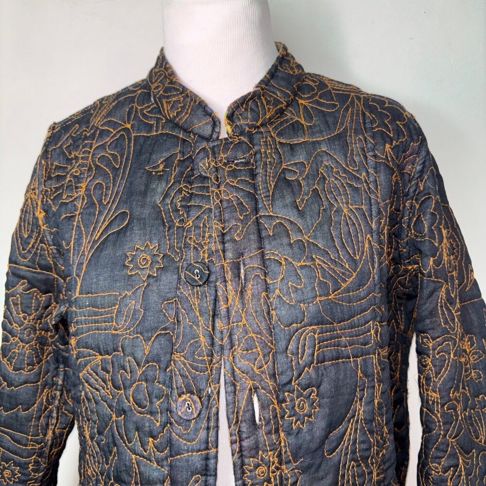 Chadwicks Reversible Jacket Women 12 Quilted Art to Wear Textured Print Colorful - Picture 16 of 16
